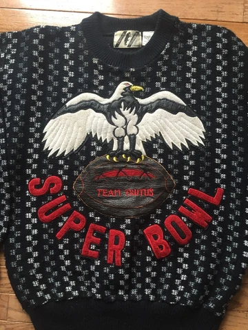 Super Bowl Eagles Sweater Crewneck TRUTUS 80's  Vintage NO RETURNS Cover