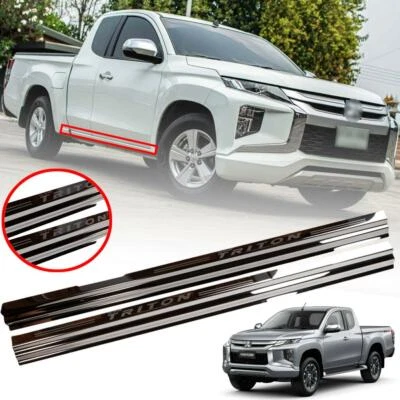 Placa rasguño estribo puerta alféizar cromado para Mitsubishi Triton L200 MQ MR 2015-2020 Foto 1 de 4