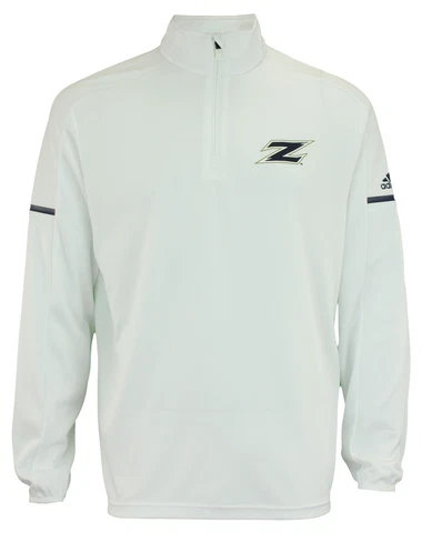 adidas NCAA Men's Akron Zips Team Logo 1/4 Zip Pullover, White Cover