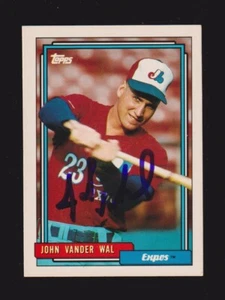 1992 TOPPS #343 John Vander Wal MONTREAL EXPOS SIGNED AUTOGRAPH AUTO COA - Picture 1 of 1