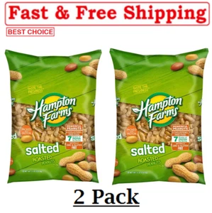 Pack of 2 Hampton Farms Salted In-Shell Peanuts (5lbs) - Free & Fast Shipping - Picture 1 of 2