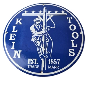 Vintage Klein Tools Porcelain Sign - Auto Mechanic Gas Service Shop Garage Sign - Picture 1 of 14
