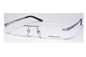 Gafas Versace MOD.1182 1274 plateadas sin montura talla 54/17/140 hechas en Italia - Imagen 1 de 6