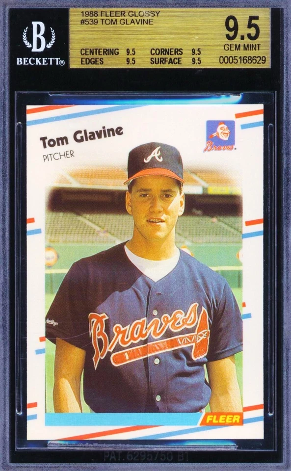 1988 Fleer Glossy #539 Tom Glavine Rookie Card RC BGS 9.5 All subs 9.5! - Image 1 of 1