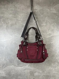 GEORGE GINA & LUCY Glamour Girl Bag Burgundy Nylon Canvas Shoulder Crossbody - Picture 1 of 15