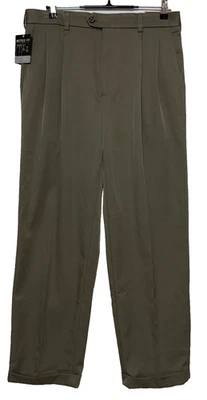 Pantalones Izod Para Hombre Verde 33X32 Performance SportFlex Doble Plisado Ajuste Metrix Nuevos con Etiquetas Foto 1 de 4