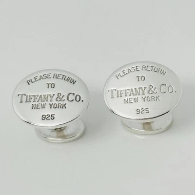 Gemelos ovalados Please Return to Tiffany en plata de ley Foto 1 de 4