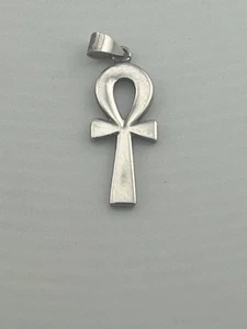 B5.6 Vintage Silver Ankh Pendant Charm c1970s - Picture 1 of 6