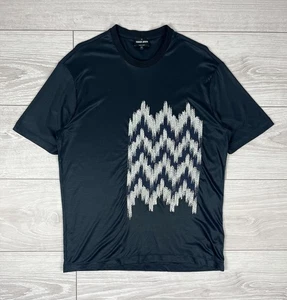 Giorgio Armani Italy 100% Modal Abstraction Embroidered Print T Shirt 52 Size - Picture 1 of 8