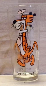 VINTAGE 1973 PEPSI LOONEY TUNES COOLE KATZE TIGER TRINKGLAS TASSE CARTOON - Bild 1 von 3