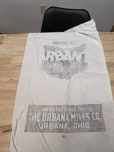 Vintage Ohio Urbana Mills Co Futtersack 100 Pfund Stoff Samen Land Original - Bild 1 von 6