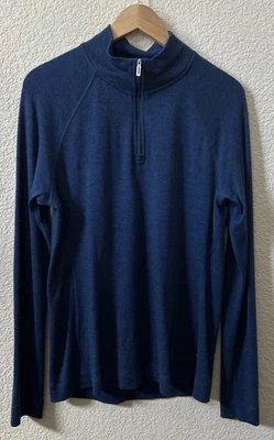 Smartwool Women’s Size XL Thermal Merino 250 Base Layer Quarter Zip Blue - Image 1 of 4
