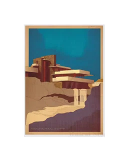 NEW 19.69" x 27.56" FRANK LLOYD WRIGHT Canvas Unframed Falling Water Art Canvas - Picture 1 of 2