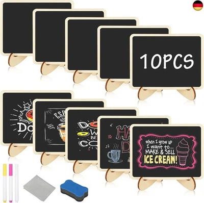 TOPBELIEF 10 Stück Mini Kreidetafel Mit Ständer, Kreidetafel Klein, Kleine T - Bild 1 von 4