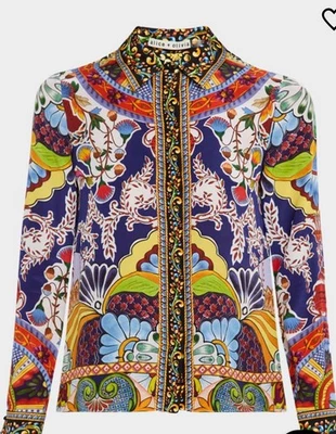 Camisa de seda Alice + Olivia Willa para mujer talla S en carretera Foto 1 de 4