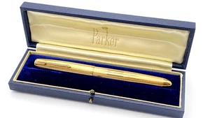 Vintage NOS Parker 51 Präsidenten Füllfederhalter IN 9K Gold 14K M Feder 1958 - Bild 1 von 23