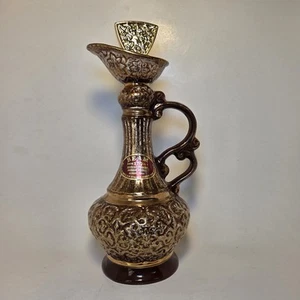 Vintage Jim Beam Jeannie Genie Whiskey Bottle Decanter Ceramic Gold Brown - Picture 1 of 7