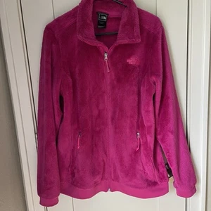 The North Face Women's Size M Osito Fuzzy Fleece Full Zip Jacket Pink/Fuscia - Picture 1 of 3