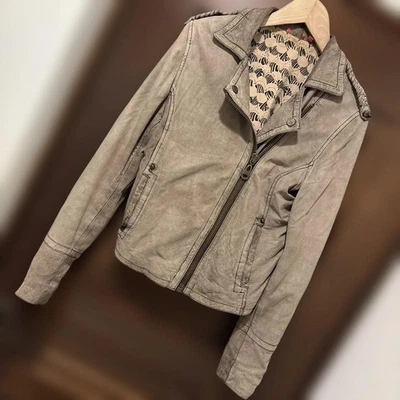 DOMA Leather Rider Jacket Size S Sheepskin Ash Brown - Image 1 of 4