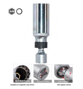 Force 8073..BM 3/8″ Dr Magnetic Swivel Spark Plug Socket 95mmL Ball Type Joint - Imagen 1 de 4