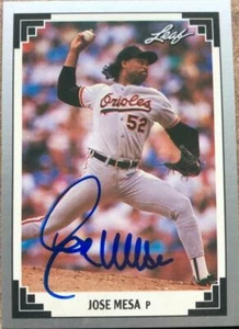 Jose Mesa Autographed 1991 Leaf #166 - Picture 1 of 1