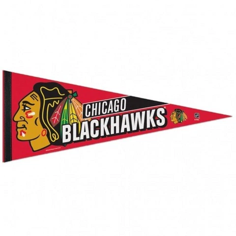 Chicago Blackhawks 12x30 Premium Wool Pennant [NEW] NHL Sign Banner Wall Cave Cover