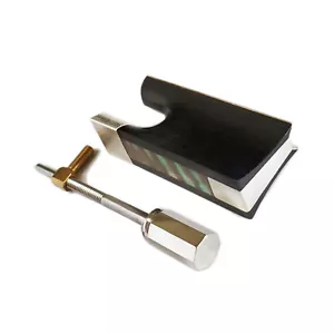 4/4 Silberteile Ebenholz Frosch Schraube Knopf Passform Geige Schleife Abalone Rutsche kein Auge - Bild 1 von 2