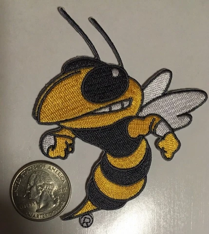 Georgia Tech patch yellow jackets bee patch CA Tech iron on or sew on 3" x 3.5" Cover