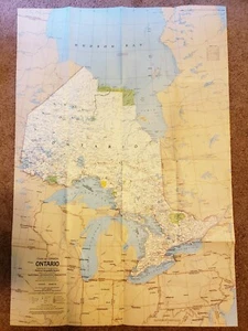 Ontario Map - Poster - Close Up Canada - National Geographic Society- 1978 - Picture 1 of 3