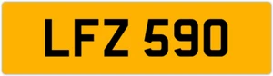 LFZ 590 L 3x3 DATELESS PRIVATE NUMBER PLATE LEE LOU LUKE LUCY LEO LISA LIAM LEN - Picture 1 of 1