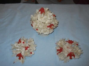 White Centerpiece (8 in tall) and 2 Candle Holders Table Decor . - Picture 1 of 3