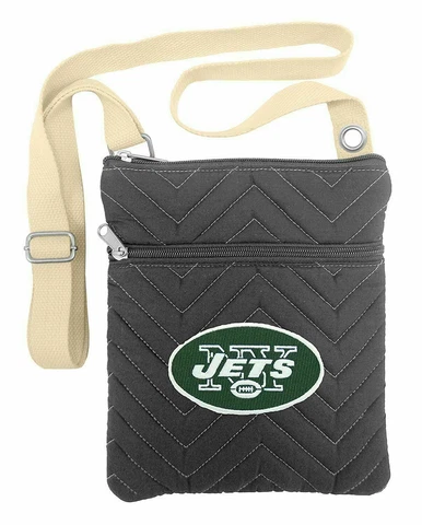 NEW NY YORK JETS CHEVRON STITCH CROSS BODY PURSE BAG LICENSED Cover