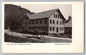 Antique Postcard Paper Mill West Cummington MA Vintage Black & White #1446 - Picture 1 of 2