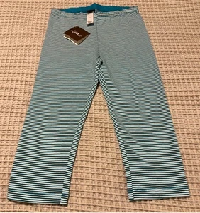 NWT Tea Collection Blue Stripe Capri Leggings Girls Size 7 - Picture 1 of 3