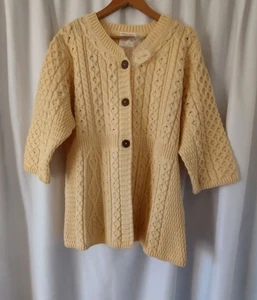 Suéter de lana merino irlandés Kilronan talla XXL de punto, 100 % pura lana nueva nuevo sin etiquetas - Imagen 1 de 20