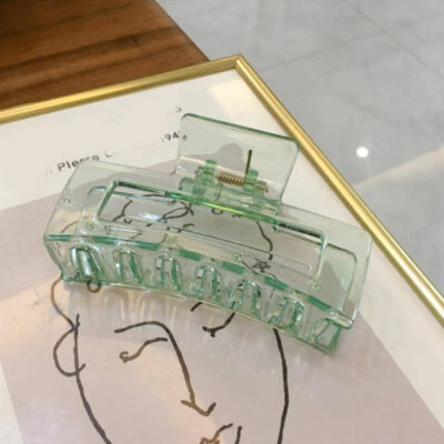 Mujeres Transparente Garra de Pelo Cangrejo Clip Elegante Grande Horquilla Pasadores Prendas para la cabeza Foto 1 de 4