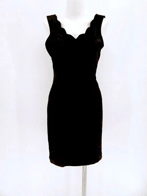 Vestido negro Rampage años 90 terciopelo aplastado suéter ceñido al cuerpo elástico talla 7 Foto 1 de 2