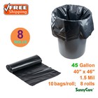 45 Gallon 1.5 Mil 40" x 46" Low Density Can Liner / -Trash Bag 80 / Case