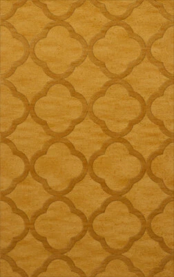 Yellow Quaterfoil Trellis Print Transitional Area Rug Geometric DV8 - Image 1 of 2