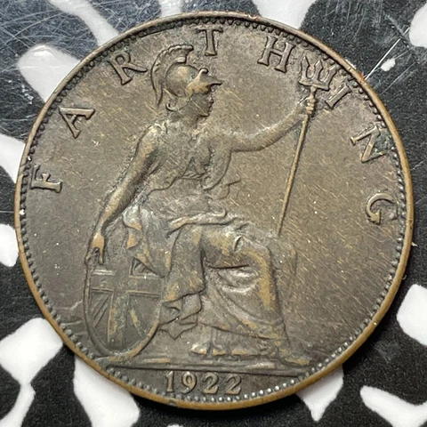 1922 Great Britain Farthing Lot#M4607 Nice! Cover