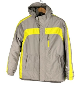 Lands End Grey and Yellow Fleece Lined Winter Ski Jacket Youth Size L (14-16) - Picture 1 of 12