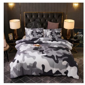 New 3 PIECE Camouflage Full Size Comforter Set Kid's Camo Bedding Boys Bedspread - Picture 1 of 3