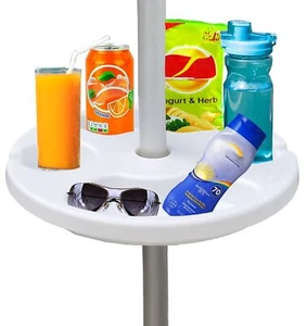 Bandeja de mesa para sombrilla de playa de 13 pulgadas para playa patio jardín piscina con portavasos - Imagen 1 de 8