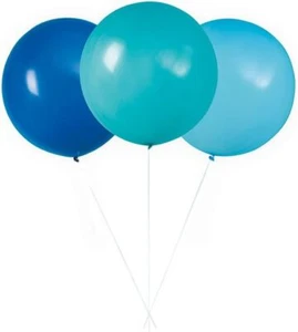 Party Latex Balloons - 24", Blue & Teal, 3 Pcs - Picture 1 of 1