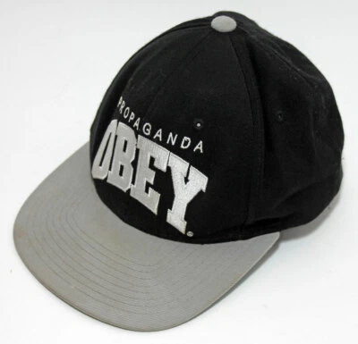 Boné de beisebol OBEY PROPAGANDA bordado logotipo preto Snapback OSFA - Imagem 1 de 4