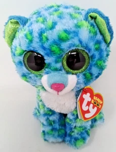 2016 TY Beanie Boos Leona der blaue Leopard 6 Zoll Plüschtier Stofftier - Bild 1 von 6