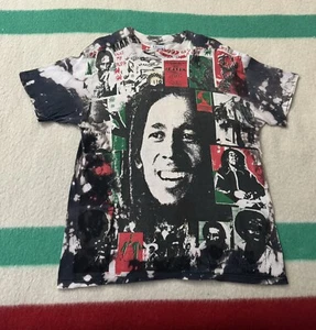 Vintage 80s 90s Bob Marley & The Wailers Mosquitohead Mosquito Shirt AOP Large L - Picture 1 of 20