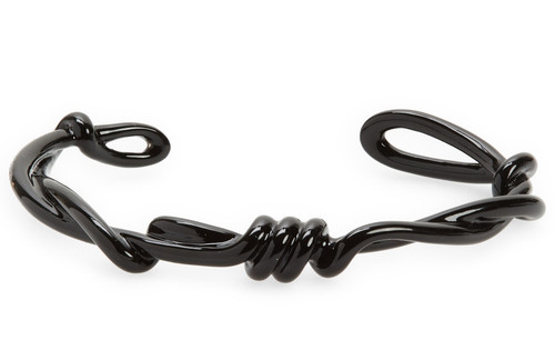 Bracciale Bracciale Nuovo con Etichette Givenchy Filo Di Metallo Annodato Nero Lucido Smalto $650