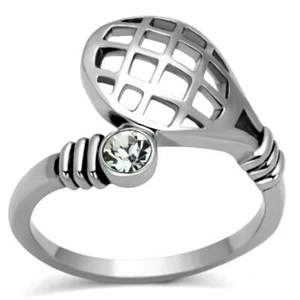 Anillo transparente con raqueta de tenis acero inoxidable TK316 - Imagen 1 de 21