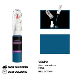FOR VESPA BLU ACTION 238/A Touch Up Paint Pen Brush Fix Kit Scratch Chip Set - Picture 1 of 8